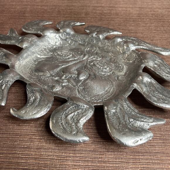 Vintage Don Drumm Aluminum Sun Face Platter, Signed Cast Metal Wall Art, 1977 - Picture 5 of 7